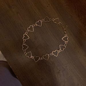 Gold heart choker